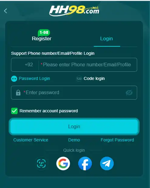 HH98 Game Login